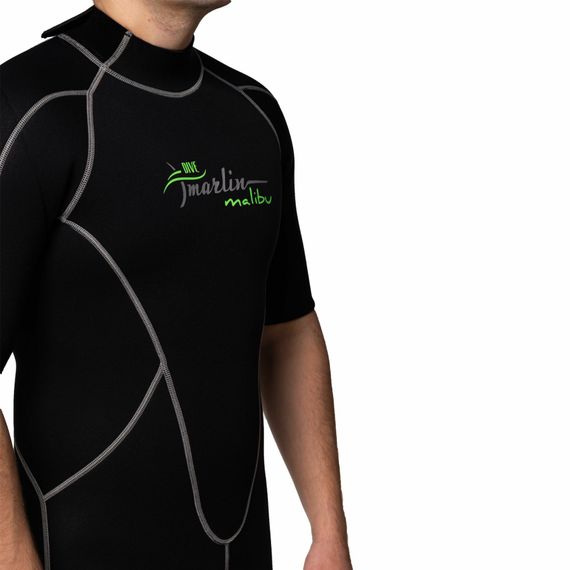 Гидрокостюм Marlin Malibu Shorty Man черно-серебристый 2,5 мм