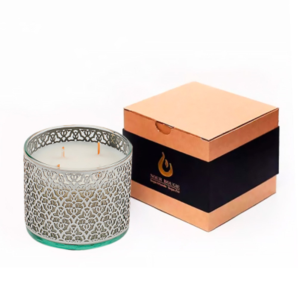 Аромасвеча Nour Bougie Arabesque Fleur d’orange серебро 1050 г
