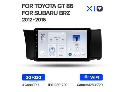 Магнитола Teyes X1 2-32 Wi-Fi Toyota GT 86/ Subaru BRZ 2012 — 2016 9.0"