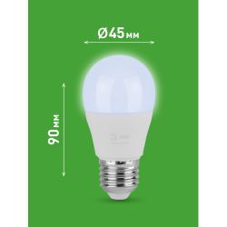 Лампа светодиодная ЭРА GREEN LINE LED P45-15W-865-E27 GL 15Вт шар холодный свет E27 | Лампы cветодиодные Шар (G/P)