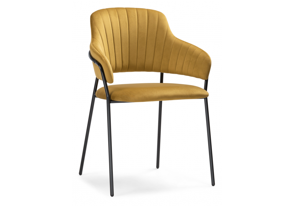 Обеденная группа Woodville Ирта дерево, желтый, черный глянец