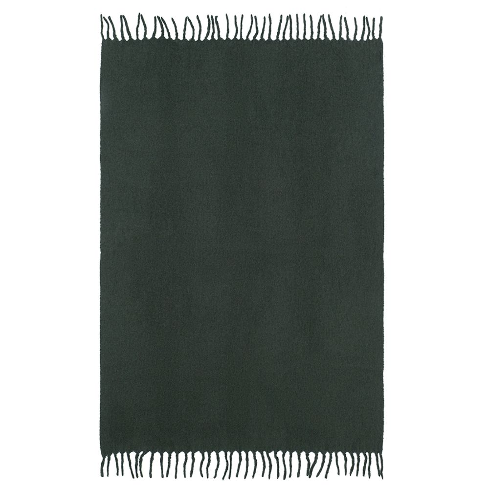 Плед мохеровый хвойно-зеленого цвета из коллекции Essential, 130х180 см
