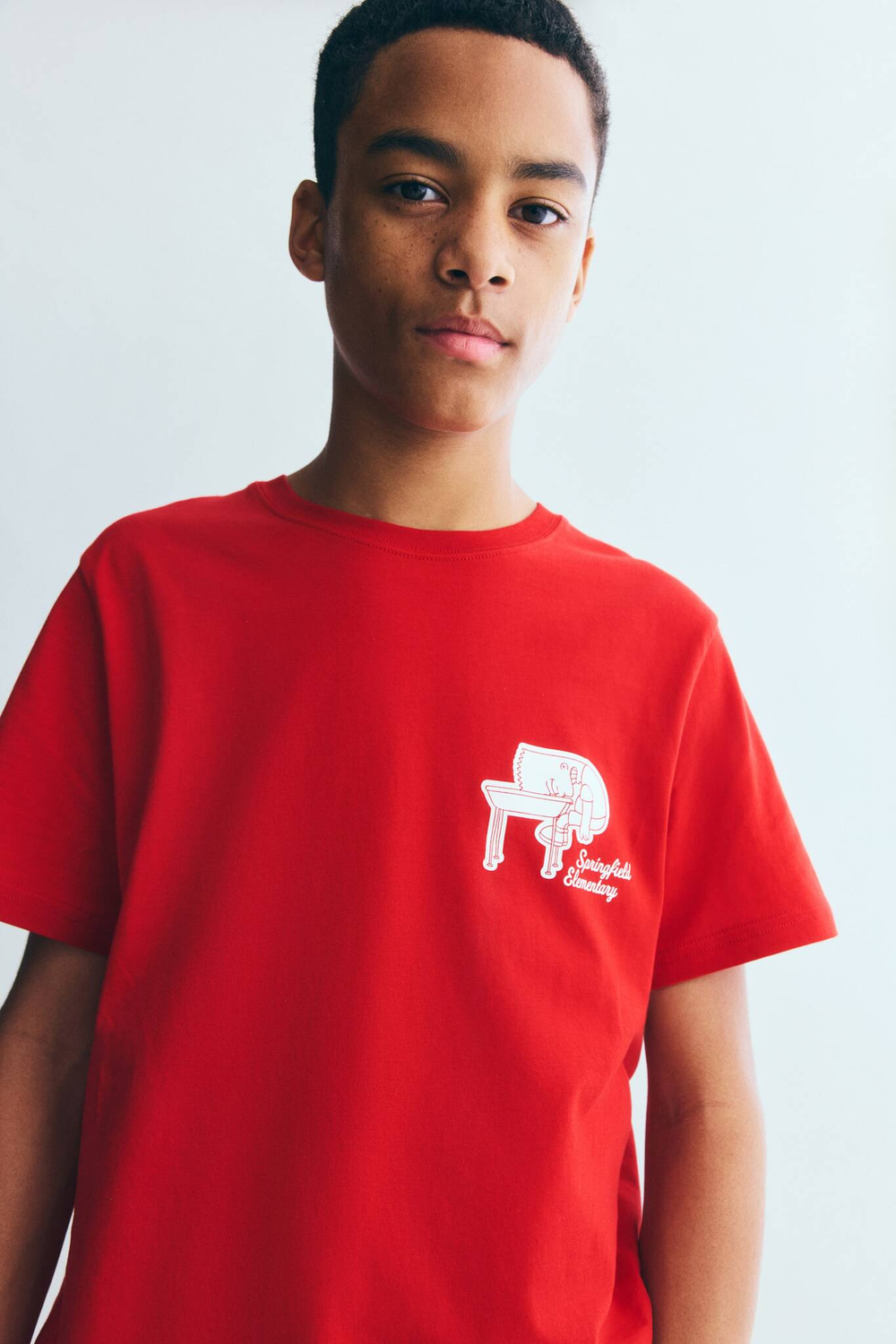 H&M Футболка из хлопка с принтом, красный