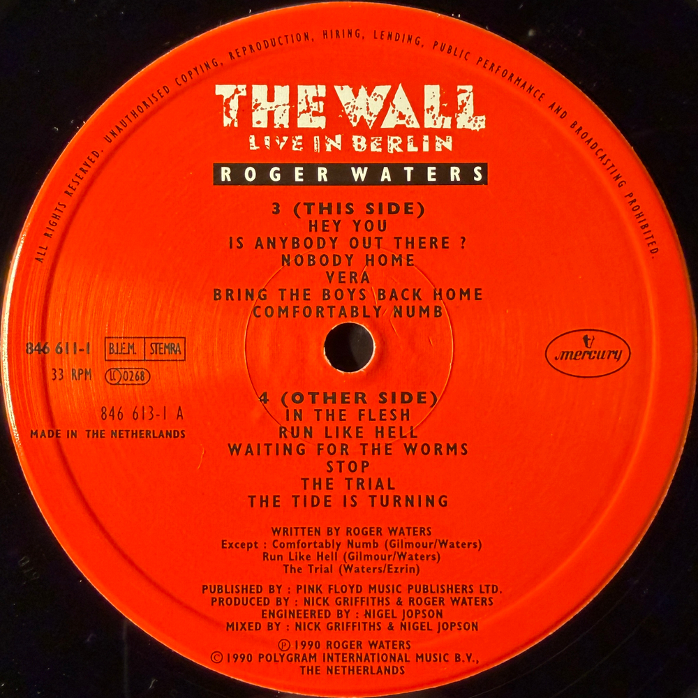 Roger Waters ‎– The Wall (Live In Berlin) 2LP (Голландия 1990г.)