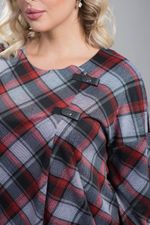 Платье 1221 бордовая клетка Novita (Акция)