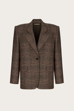 ЖАКЕТ ИЗ КОРИЧНЕВОЙ КОСТЮМНОЙ ШЕРСТИ