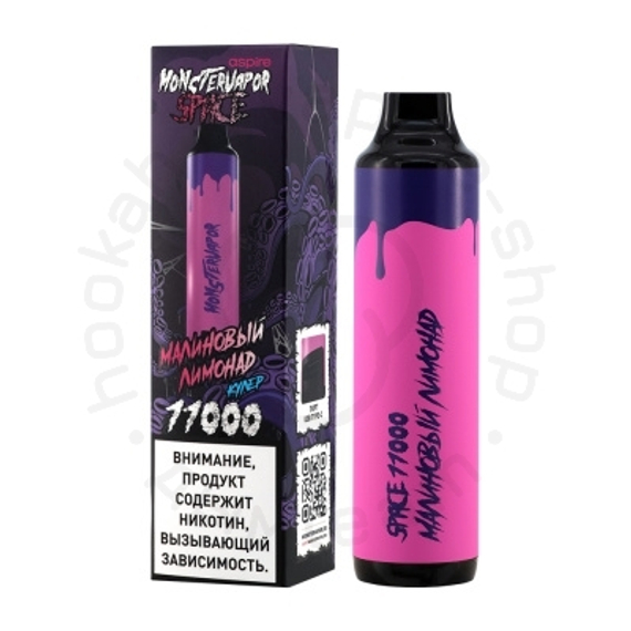 Одноразовая ЭС MONSTERVAPOR SPACE 11000 с ароматом Малинового лимонада, кулер, 20мг/см3, 11 мл. (М)