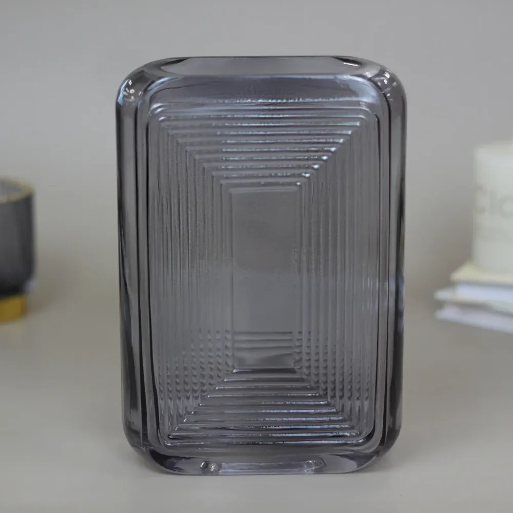 Ваза стеклянная «Мальвина» 13*19,5см серый