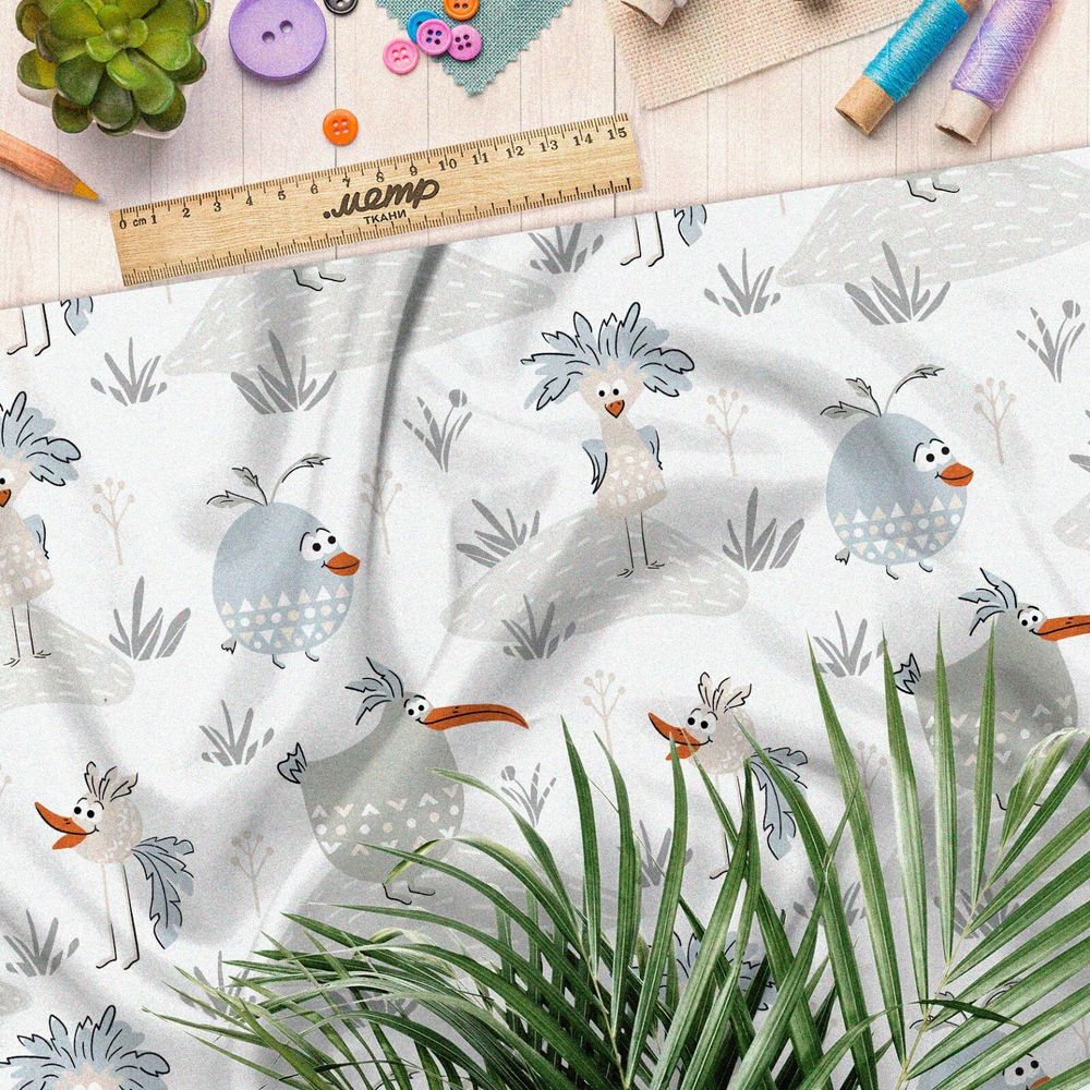 Ткань дюспо необычные птички