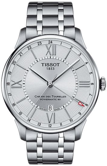 Мужские часы Tissot T099.429.11.038.00 Chemin des Tourelles Powermatic 80 GMT