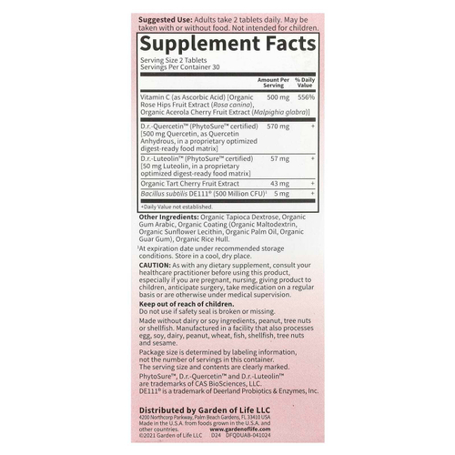 Garden of Life, Доктор Formated, кверцетин в каплях мочевой кислоты, 500 мг, 60 веганских таблеток