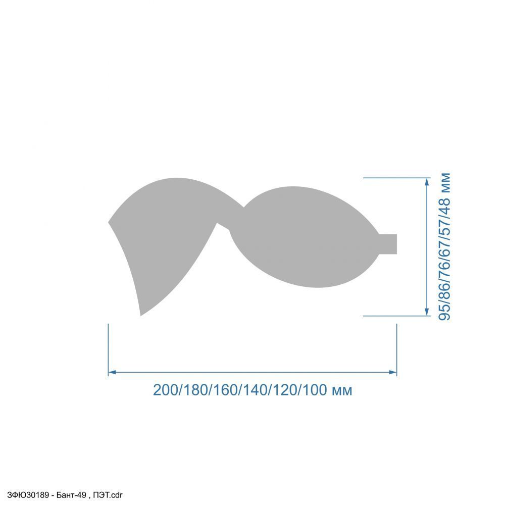 Шаблон &#39;&#39;Бант-49&#39;&#39; , ПЭТ 0,7 мм (1уп = 5шт)