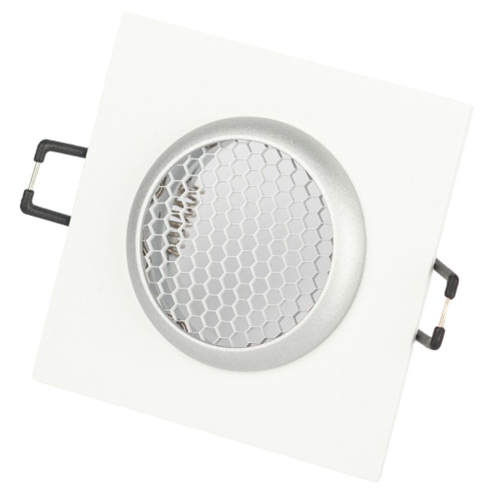 Светильник встраиваемый алюминиевый ЭРА KL110 WH/SL под лампу MR16 GU5.3 белый/серебро матовый | Алюминиевые встраиваемые светильники