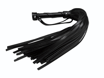 Черная кожаная плеть Gothic charm - 54 см. (Цвет: черный)