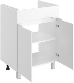 Тумба под раковину без столешницы DIWO Коломна 60 напольная, глянцевая белая