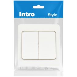 Выключатель Intro Style 7-104-01 двойной, 10А-250В, IP20, СУ, белый | Intro