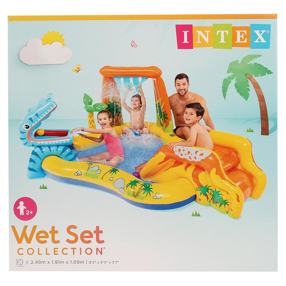 Игровой центр «Динозавр», с распылителем, 249х191х109 см, от 3 лет 57444NP/134438 (Intex)