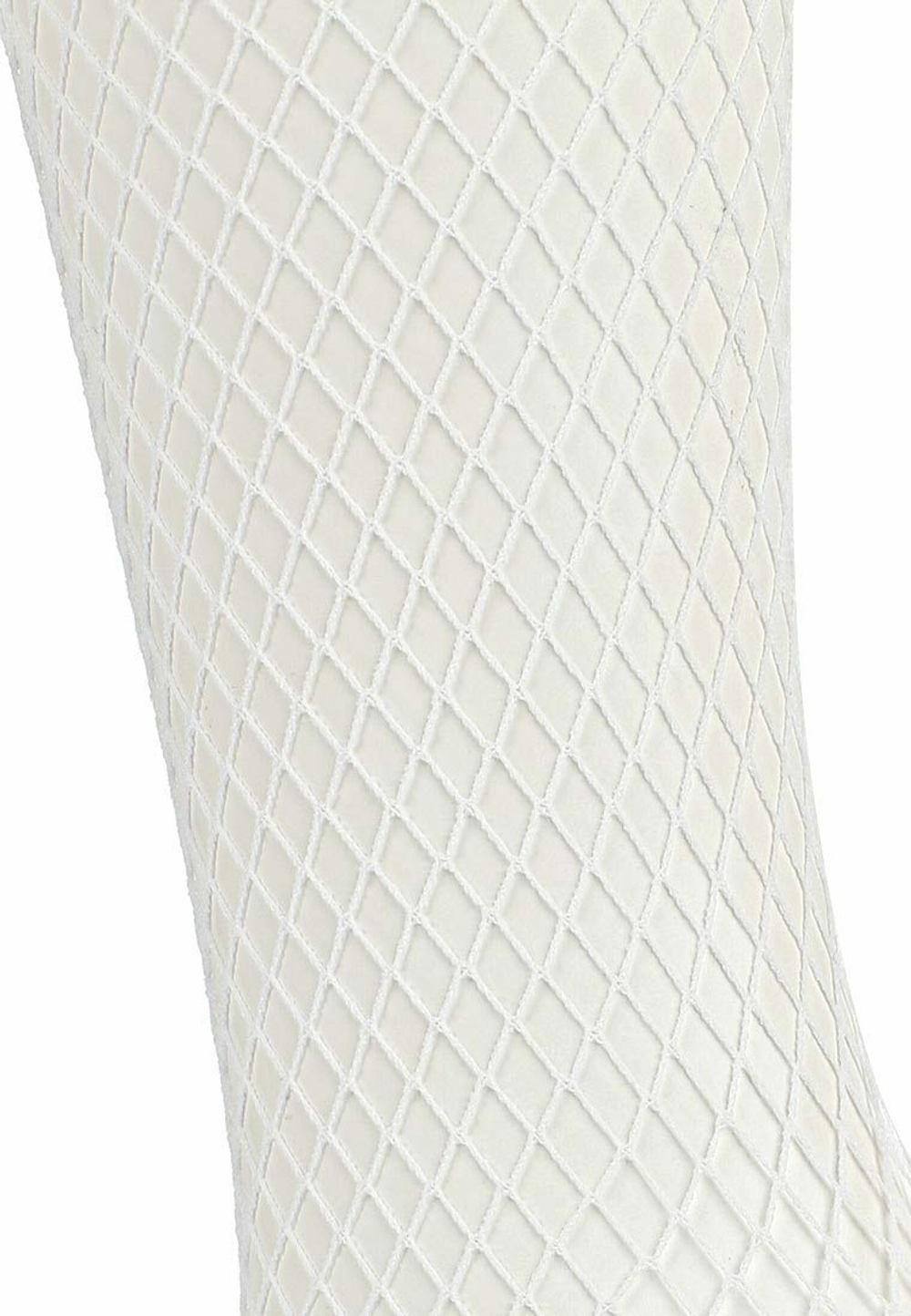 Чулки Le Frivole в мелкую сетку с кружевной резинкой на силиконе белые S/M