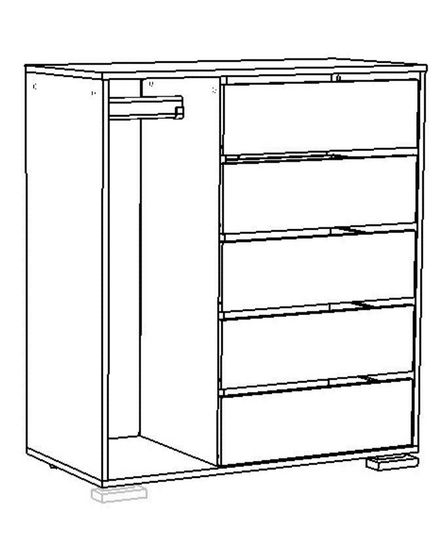 Комод НАПОЛИ-1 /904*1017*425/ правый анкор белый / дуб аризона