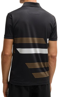 Мужское теннисное поло BOSS Paddy Tape Print - черный