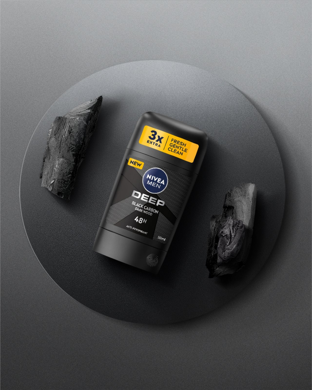 Nivea Men Deep - стик-антиперспирант для мужчин /  Black Carbon Dark Wood 50  ml  / GTIN 2800018493119