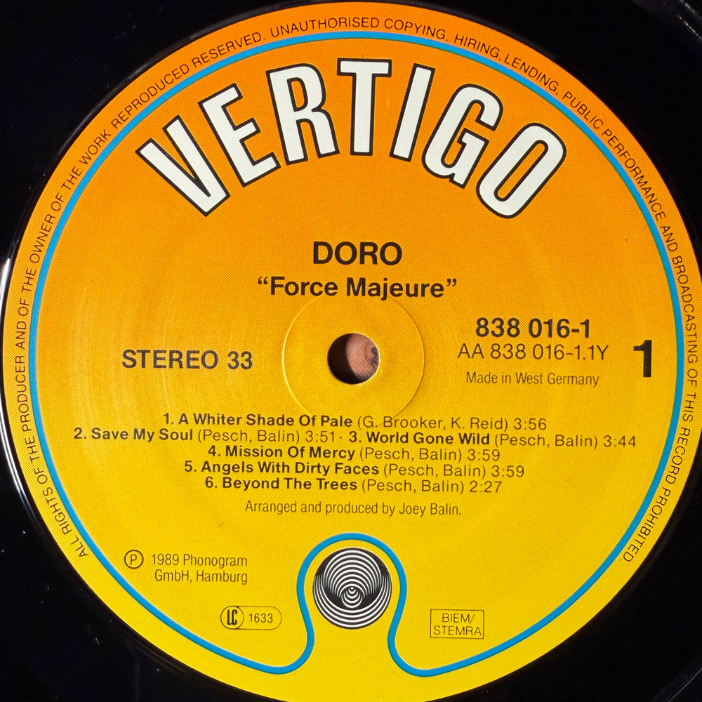 Doro ‎– Force Majeure (Германия 1989г.)