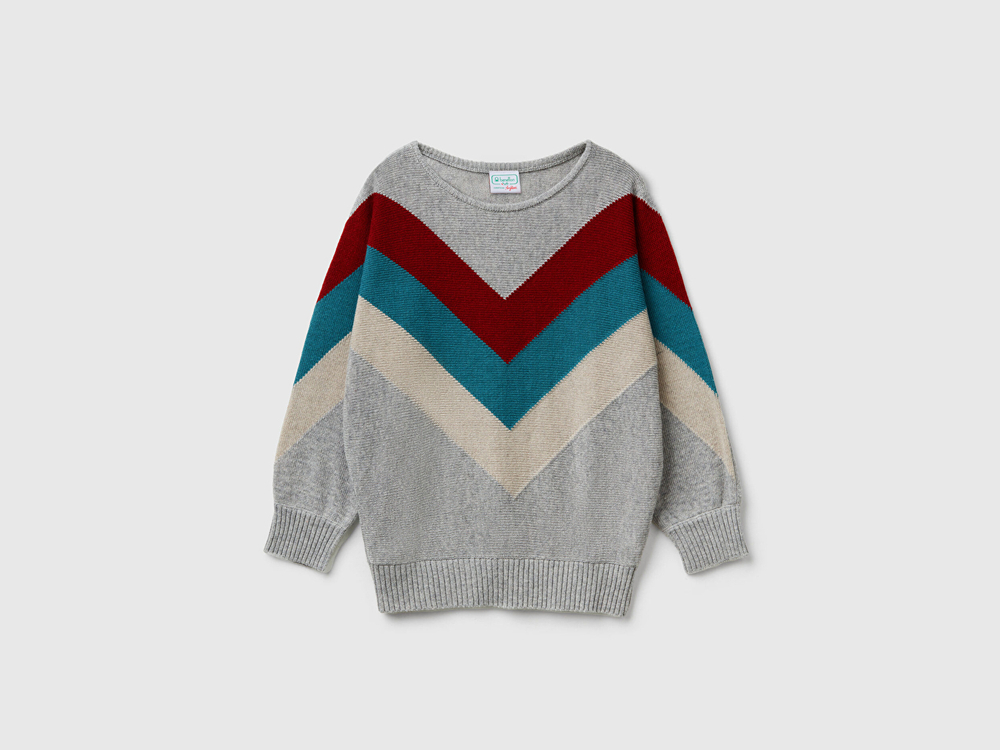 Benetton Свитер с вырезом лодочка «Stranger Things», серый меланж