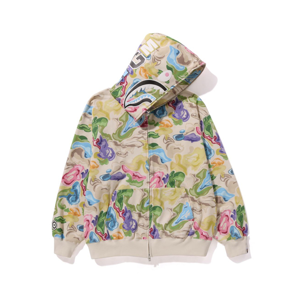 A Bathing Ape Bathing Ape Fw23 Art Camo Shark Zip Front Худи
