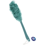 Мочалка массажная «PREMIUM - PARTEGO», на пластиковой ручке, цвет бирюзовый, 36*7см (лейбл Ультрамарин)