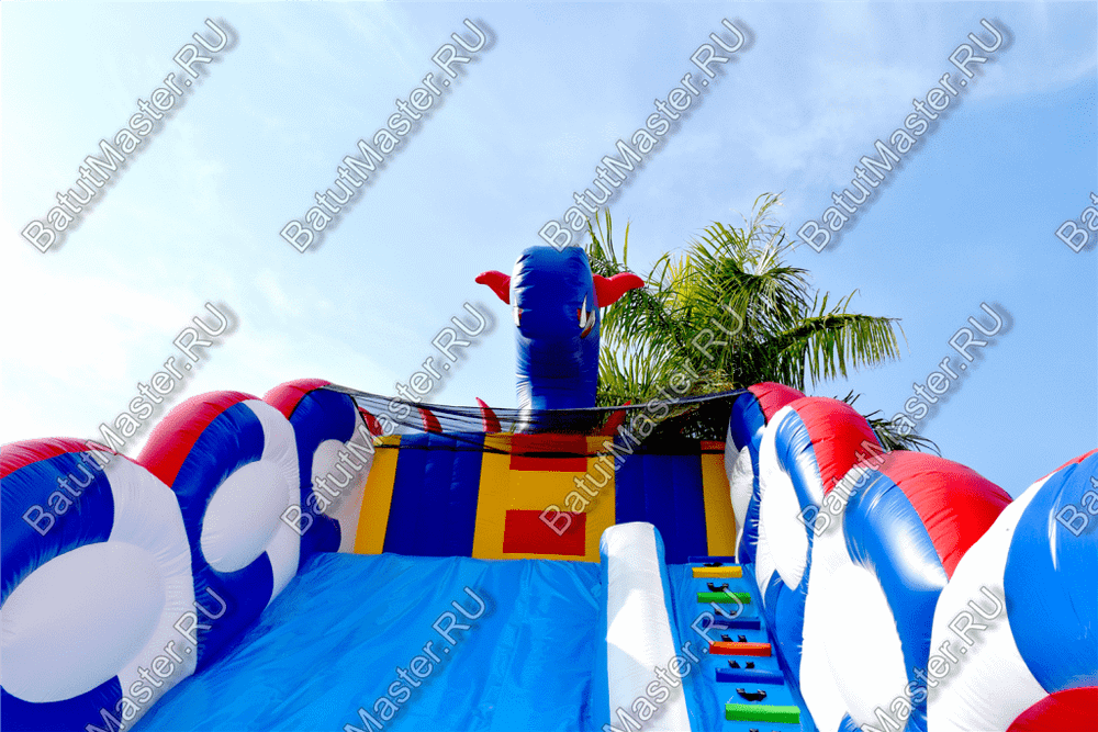 Коммерческий надувной батут-горка "Дракон" 11*6*8,5 м