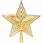 Звезда на ёлку 20см «Полоса объемная» золото