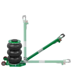 Домкрат подкатной пневматический 3т (4-8bar, h min 135мм, h max 400мм, 3 подушки, Ø250мм) RockFORCE RF-TRA1812