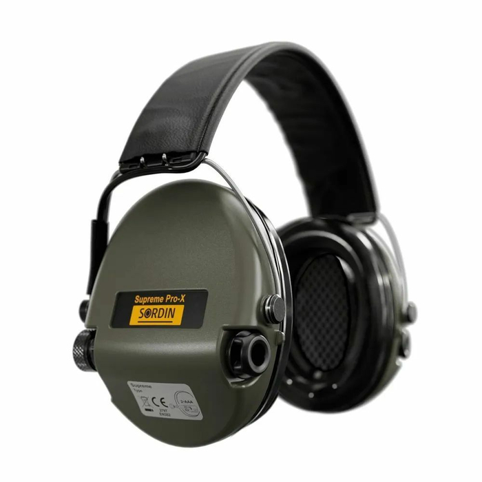 Наушники активные Sordin (MSA) Supreme Pro-X, хаки, оголовье-кожа (SOR75302-X/L-S)