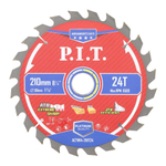 Диск пильный по дереву PIT  210x30x1,4 мм, 24T Carbide, зуб ATB 15° (ACTW14-210T24)
