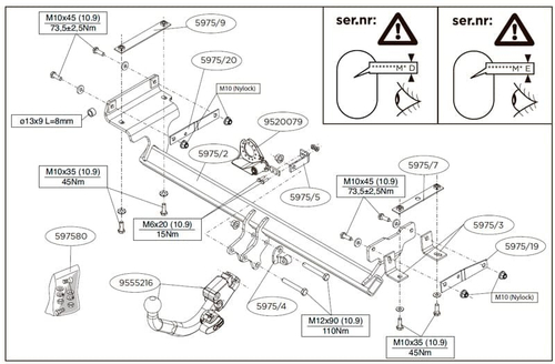 Фаркоп Brink (Thule) 587300 для Nissan Qashqai (J11) 14-(паспорт и сертификат в комплекте)(без электрики)