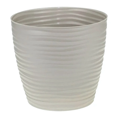 Кашпо ДЮНА D220мм 5,5л с поддоном кремовый