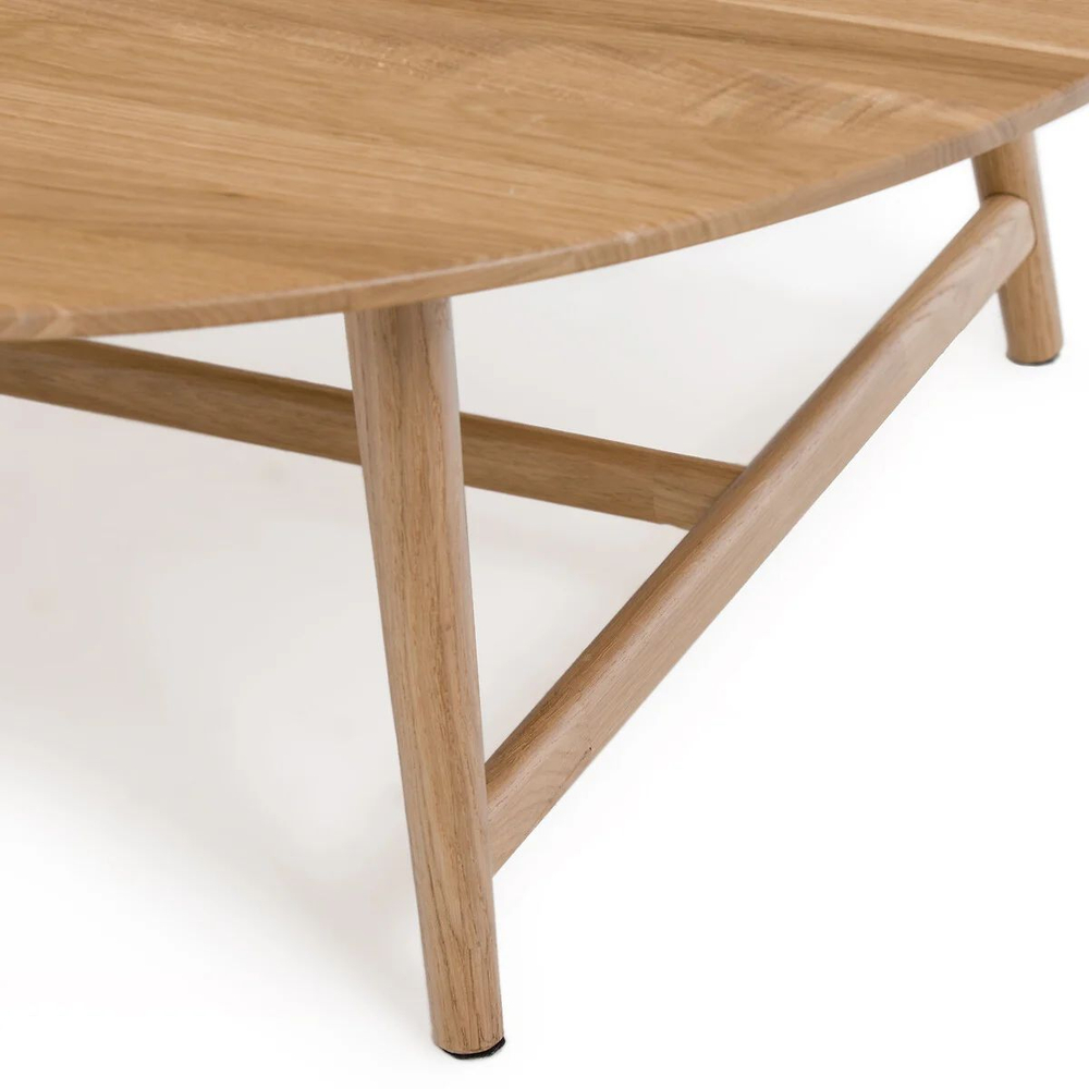 Журнальный столик, 100х100х36, Хаше, круглый, деревянный, дубовый, La Redoute