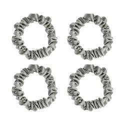 Набор из 4 шелковых резинок для волос светло-серого цвета из коллекции Essential