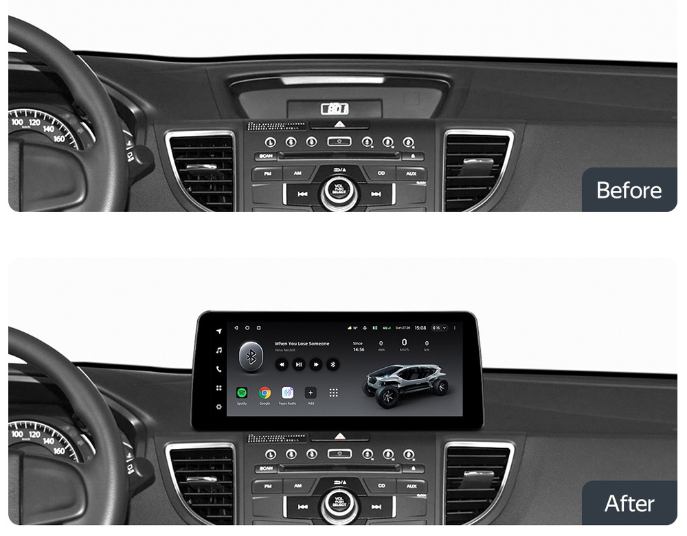 Магнитола для Honda CR-V 2012-2018 - Carmedia MKD монитор 12.3" в стиле BMW на Android 11, CarPlay, 4G SIM-слот