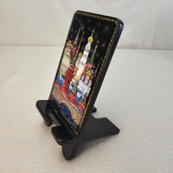 Сувенирная подставка для телефона с росписью Палех "Москва"