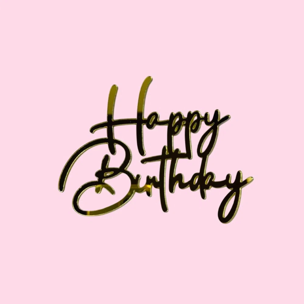 Топпер боковой "Happy Birthday 5", цвет золото