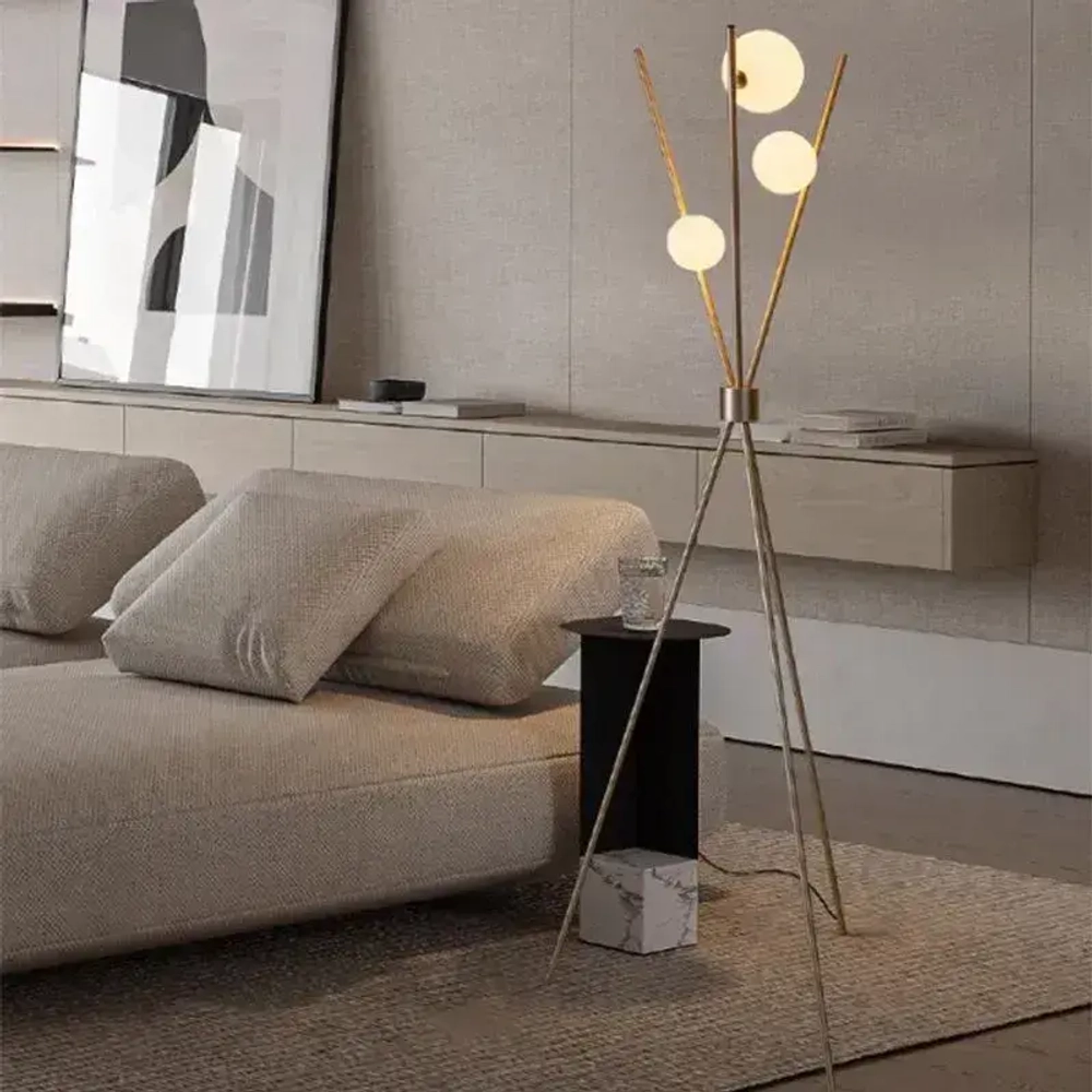 Скандинавский современный стиль, Торшер для спальни и гостиной, LED, G9, 15 Вт, золотой