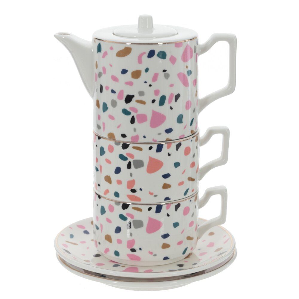 GAEM Набор чайный 2 перс. 5 предм. (чашка 250 мл, чайник 450 мл, блюдце), L16 W16 H21 см