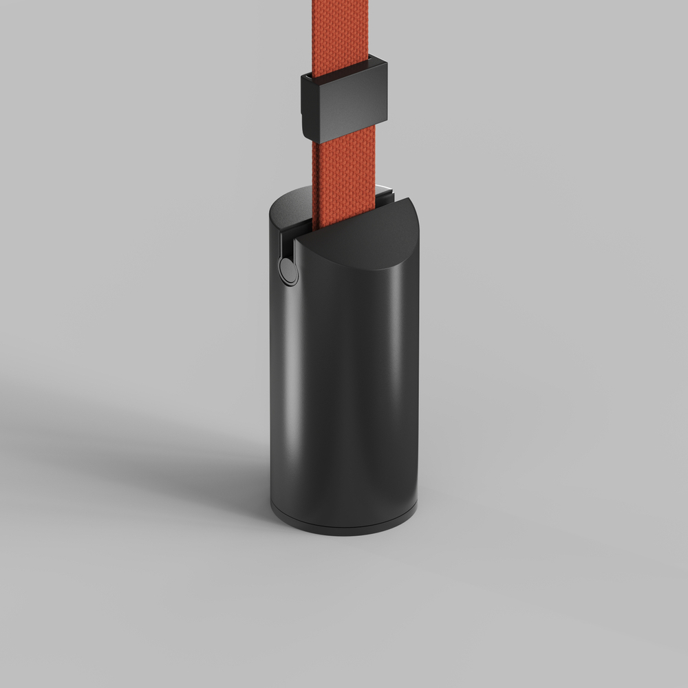 TR5516-BK Утяжелитель для отвесного монтажа трека-ремня Belty, серия Base, D60*H130мм, IP20, черный, алюминий