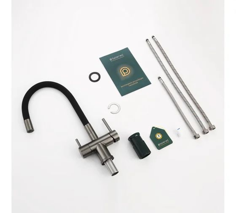 Смеситель для кухни S70.64.09 с подключением к фильтру, графит, SPLENKA