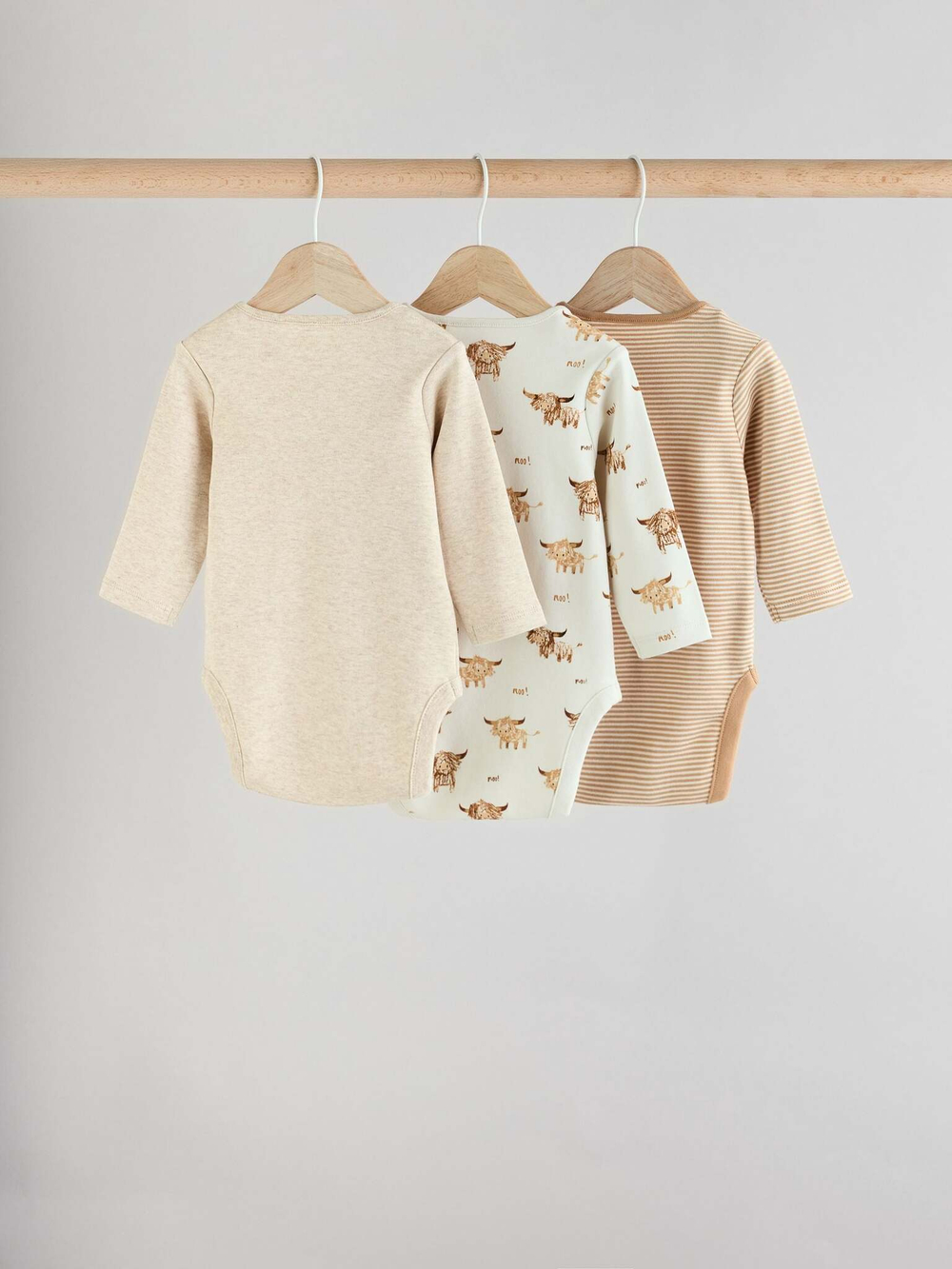 Боди с длинным рукавом для малышей Next E57-304, 3 шт., Бежевый