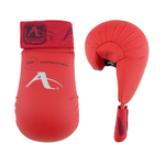 Перчатки накладки для каратэ ARAWAZA красные (одобрено для соревнований)
