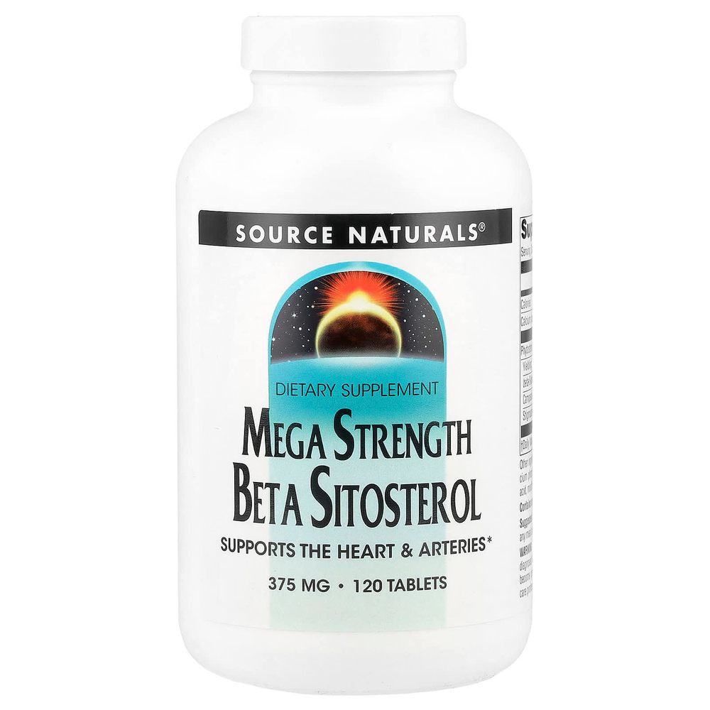 Source Naturals, бета-ситостерол усиленного действия, 375 мг, 120 таблеток