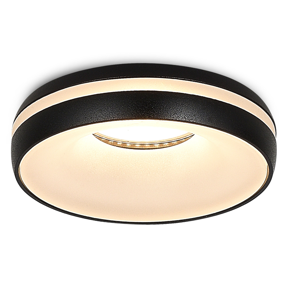 Светильник встраиваемый, GU10, D95xH38мм, IP20, черный, без лампы