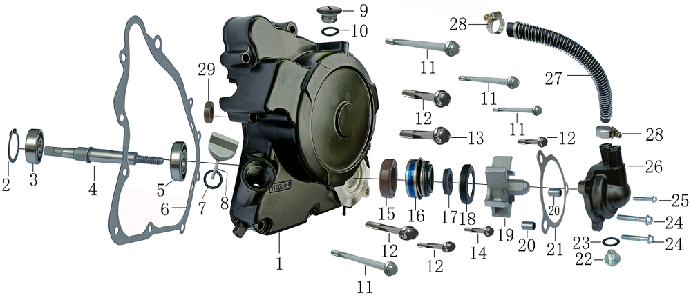 Запчасти двигателя к квадроциклу Motax Grizlik 300. Рис. 8